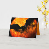 Bat und Ernte Mond fallen schwarz orange elegant Karte (Gelbe Blume)