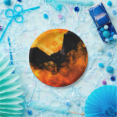 Bat und Ernte Mond fallen schwarz orange elegant Pappteller (Party)