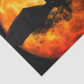 Bat und Ernte Mond fallen schwarz orange elegant Seidenpapier (Ausschnitt)