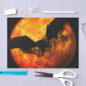 Bat und Ernte Mond fallen schwarz orange elegant Seidenpapier (Handwerk)