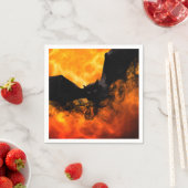 Bat und Ernte Mond fallen schwarz orange elegant Serviette (Beispiel)