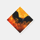 Bat und Ernte Mond fallen schwarz orange elegant Serviette (Ecke)
