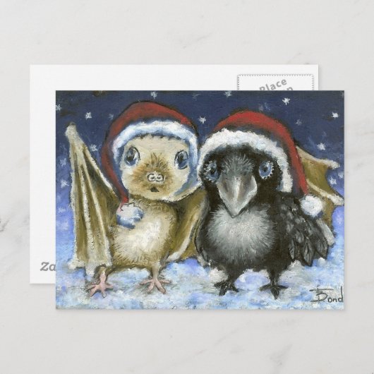 Bat und Rabe Postkarte (Vorne/Hinten)