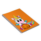 Bat unicorn mit Halloween Kürbis Notizblock (Rechte Seite)