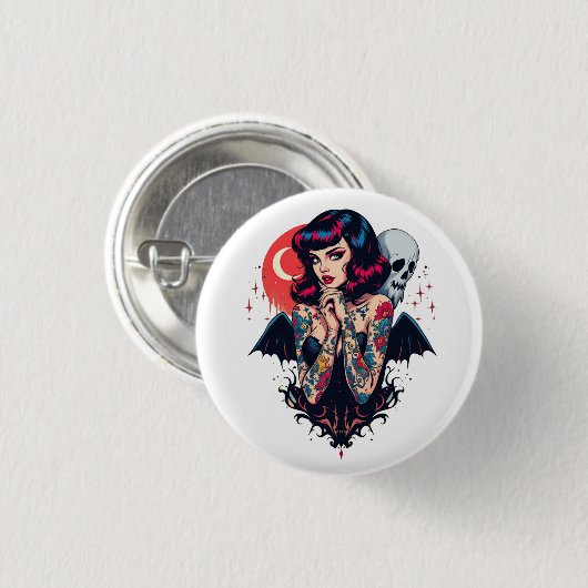 Bat Wing Beauty Button (Vorne & Hinten)