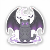 Bat Wing Brit - British Shorthair Cat Halloween Aufkleber (Vorderseite)