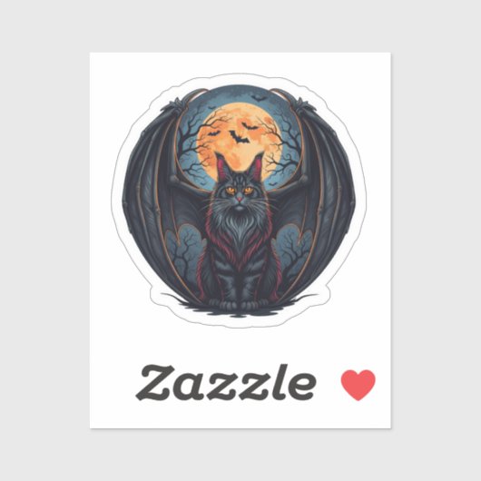 Bat Wing Coon - Maine Coon Halloween Aufkleber (Blatt)