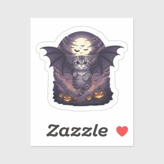 Bat Wing Fold - schottisches Falten Bat Cat Hallow Aufkleber (Blatt)