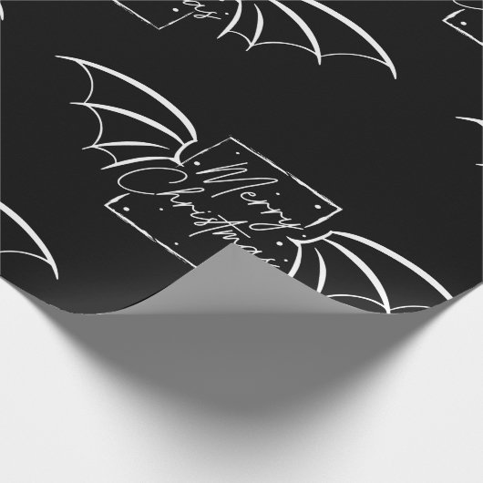 Bat Wing Frohe Weihnachts Buchwrapping Papier Geschenkpapier (Ecke)