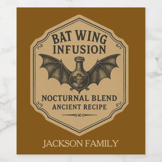 Bat Wing Infusion Nocturnal Blend Tonic Weinetikett (Einzelnes Label)