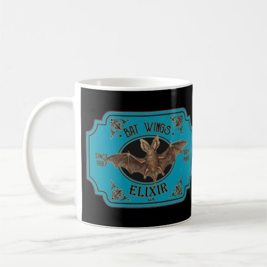 BAT WINGS ELIXIR lustige halloween Kaffeetasse (Links)