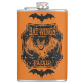 Bat Wings Elixir Orange und Schwarzer Glitzer Flachmann (Vorderseite)