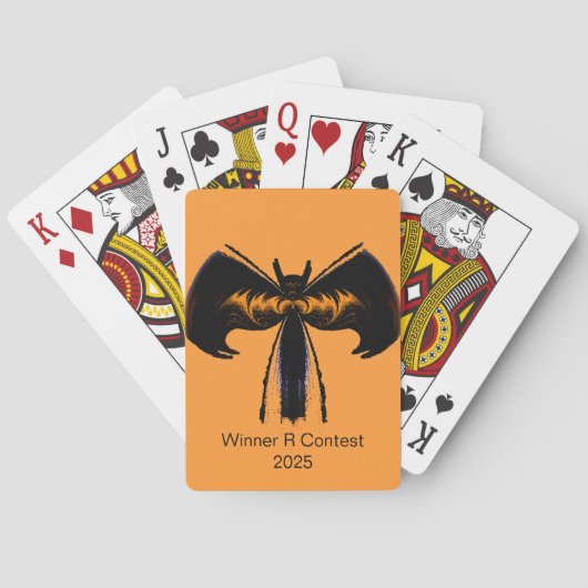 Bat Wings Orange Custom Spielkarten (Rückseite)