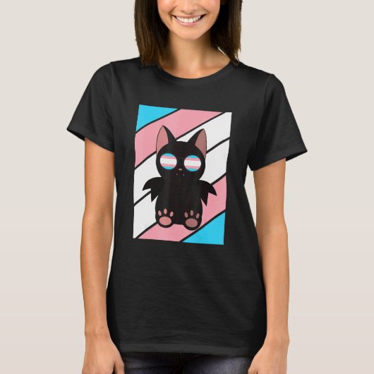Bat With Pride Transgender Flag LGBTQ Proud Ally P T-Shirt (Vorderseite)
