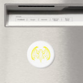 Bat Yellow in the MUSEUM Zazzle Geschenke Magnet (In Situ (Geschirrspüler))