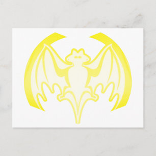 Bat Yellow in the MUSEUM Zazzle Geschenke Postkarte