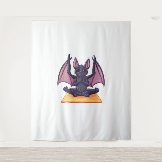 Bat Yoga Flow Wandteppich (Vorderseite)