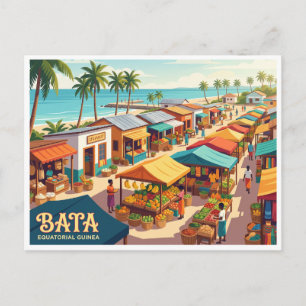 Bata Waterfront Markt Äquatorialguinea Postkarte