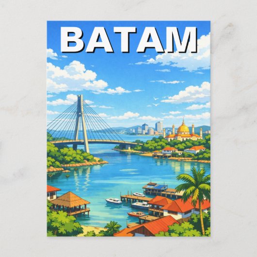 Batam Indonesia Travel Postkarte (Vorderseite)
