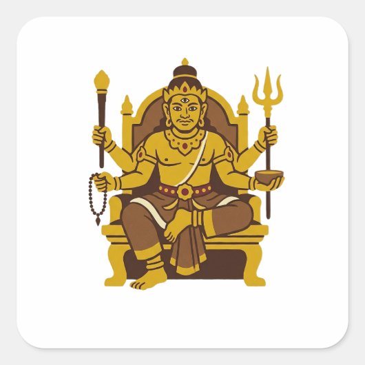 Batara Guru Quadratischer Aufkleber (Vorderseite)