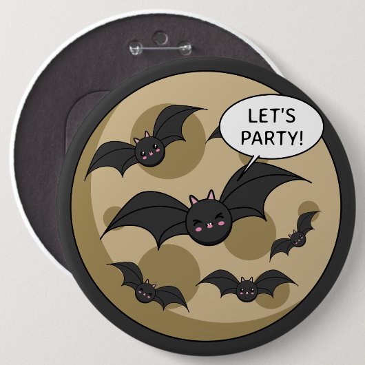 Batats Having Party on Full Moon Button (Vorne & Hinten)