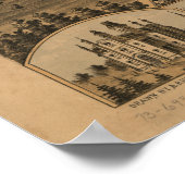 Batavia Illinois 1869 Antique Panoramabalkarte Poster (Ecke)