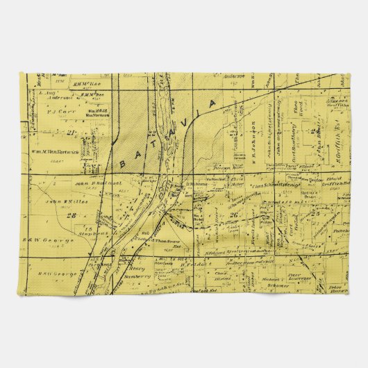 BATAVIA ILLINOIS 1871 MAP FOX RIVER VALLEY GESCHIRRTUCH (Horizontal)