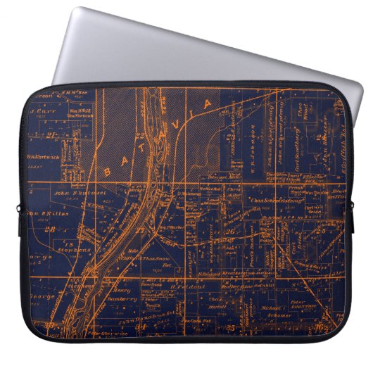BATAVIA ILLINOIS 1871 MAP FOX RIVER VALLEY LAPTOPSCHUTZHÜLLE (Vorderseite)