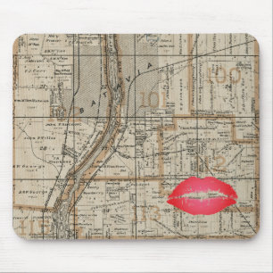 Batavia Illinois Plat Karte 1870 Fox River Valley Mousepad