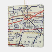 Batavia NY Vintage Karte Keramikornament (Links)