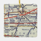 Batavia NY Vintage Karte Keramikornament (Vorderseite)