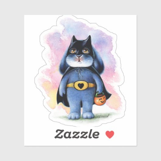 Batbunny Sticker Halloween Mask Benny Blue Bunny (Blatt)
