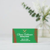 Batch Coach Baseball Softball Business Card Visitenkarte (Stehend Vorderseite)