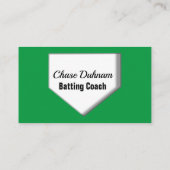 Batch Coach Baseball Softball Business Card Visitenkarte (Rückseite)
