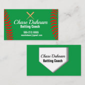Batch Coach Baseball Softball Business Card Visitenkarte (Vorne/Hinten)