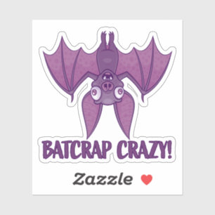 Batcrap Crazy Wacky Cartoon Bat Aufkleber
