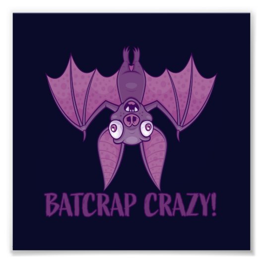 Batcrap Crazy Wacky Cartoon Bat Fotodruck (Vorne)