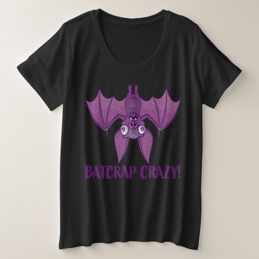 Batcrap Crazy Wacky Cartoon Bat Große Größe T-Shirt (Design vorne)
