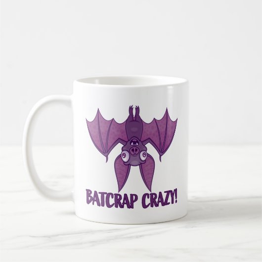Batcrap Crazy Wacky Cartoon Bat Kaffeetasse (Links)
