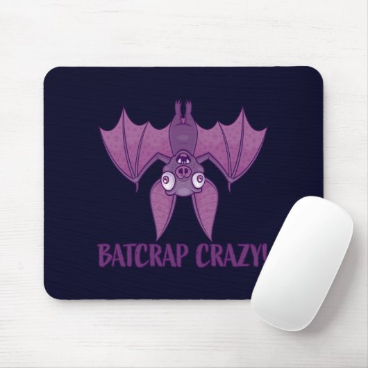 Batcrap Crazy Wacky Cartoon Bat Mousepad (Mit Mouse)