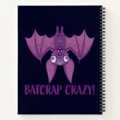 Batcrap Crazy Wacky Cartoon Bat Notizblock (Rückseite)