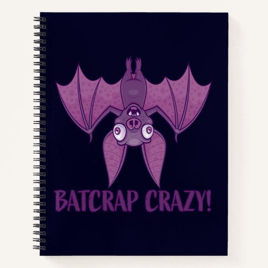 Batcrap Crazy Wacky Cartoon Bat Notizblock (Vorderseite)