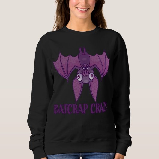 Batcrap Crazy Wacky Cartoon Bat Sweatshirt (Vorderseite)