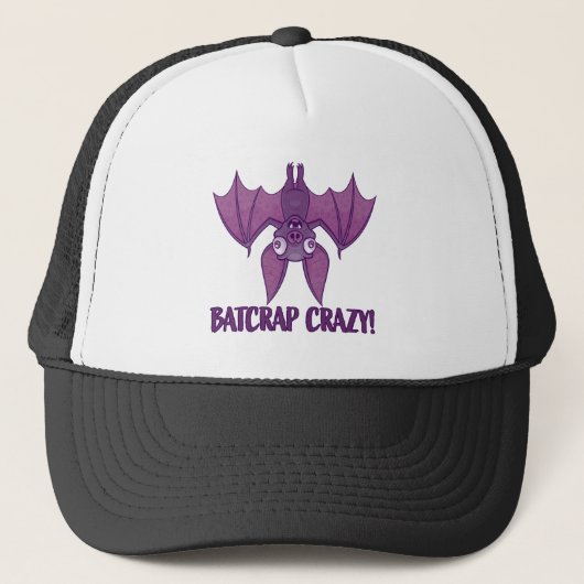 Batcrap Crazy Wacky Cartoon Bat Truckerkappe (Vorderseite)