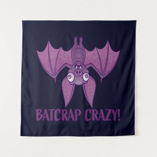 Batcrap Crazy Wacky Cartoon Bat Wandteppich (Vorderseite)
