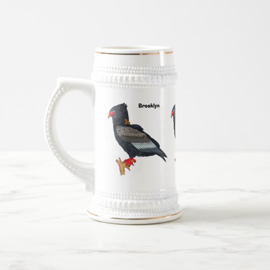 Bateleur Eagle illustration Bierglas (Links)