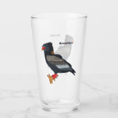 Bateleur Eagle Illustration Glas (Vorderseite)