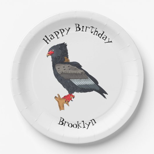 Bateleur Eagle Illustration Pappteller (Vorderseite)
