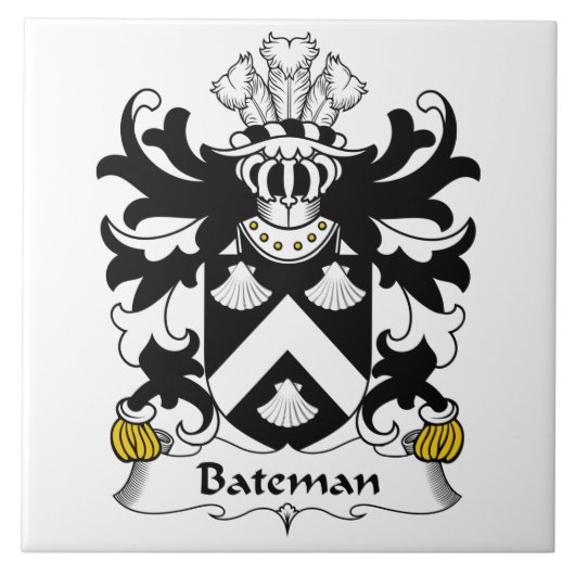 Bateman Familienwappen Fliese (Vorderseite)