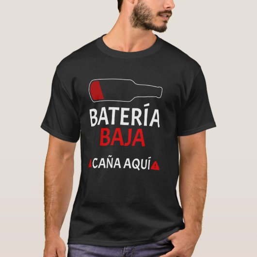 Batería Baja Cerveza Caña Aquí T-Shirt (Vorderseite)